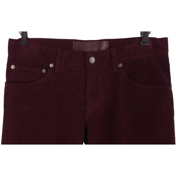 Dolce & Gabbana 14 Stretch Corduroy Trousers Size 46 US 30 S Mens Burgundy $725 - Picture 2 of 13